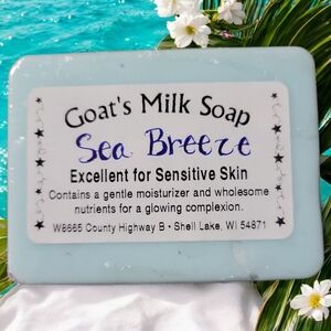 Home-made Amish Goat's Milk Soap Bar "Sea Breeze" Borntregers